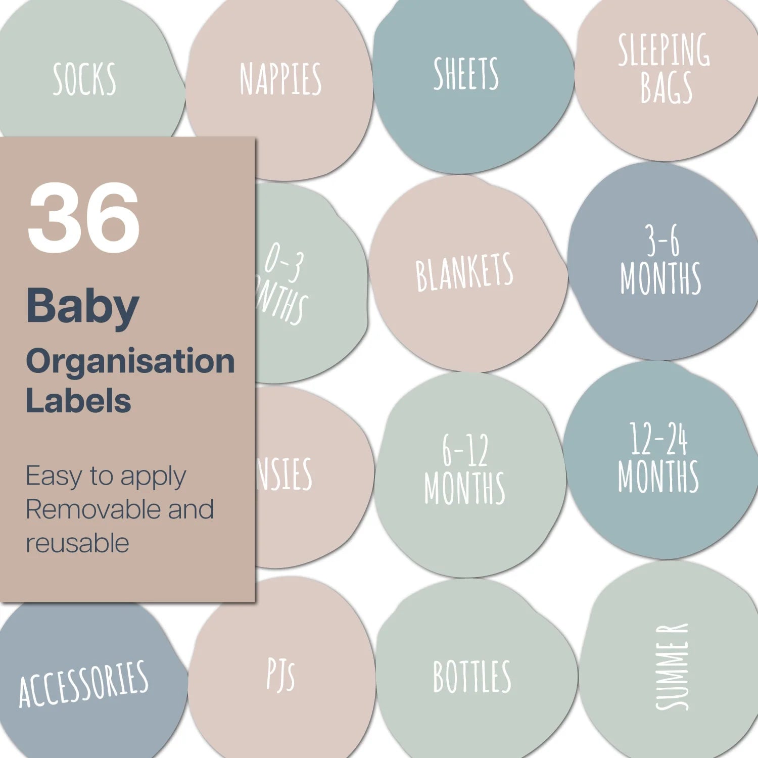 Baby Organisational Labels - Multi Light - Organisation