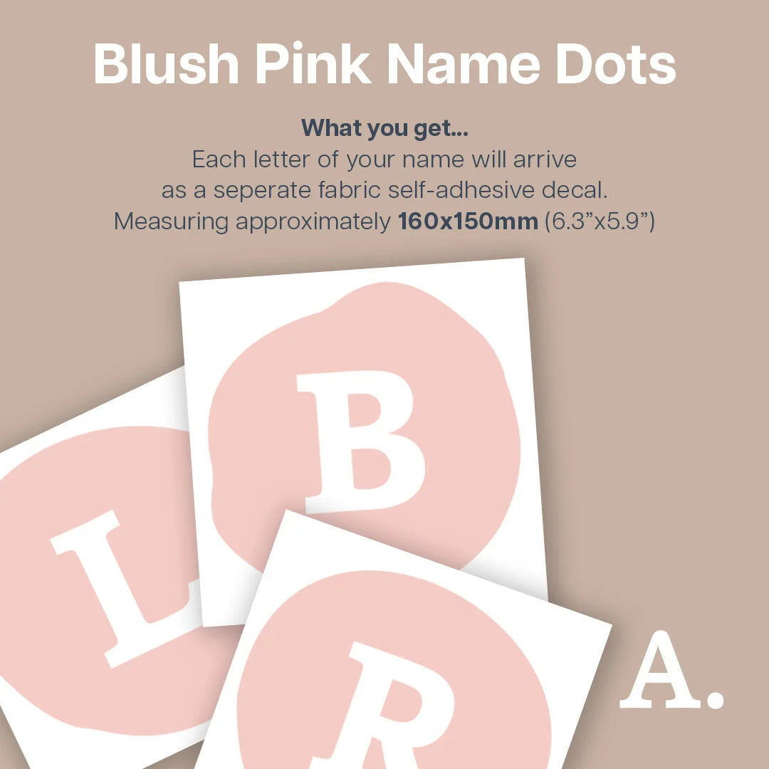 Blush Pink Personalised Name Dots - Decals - Name Dots