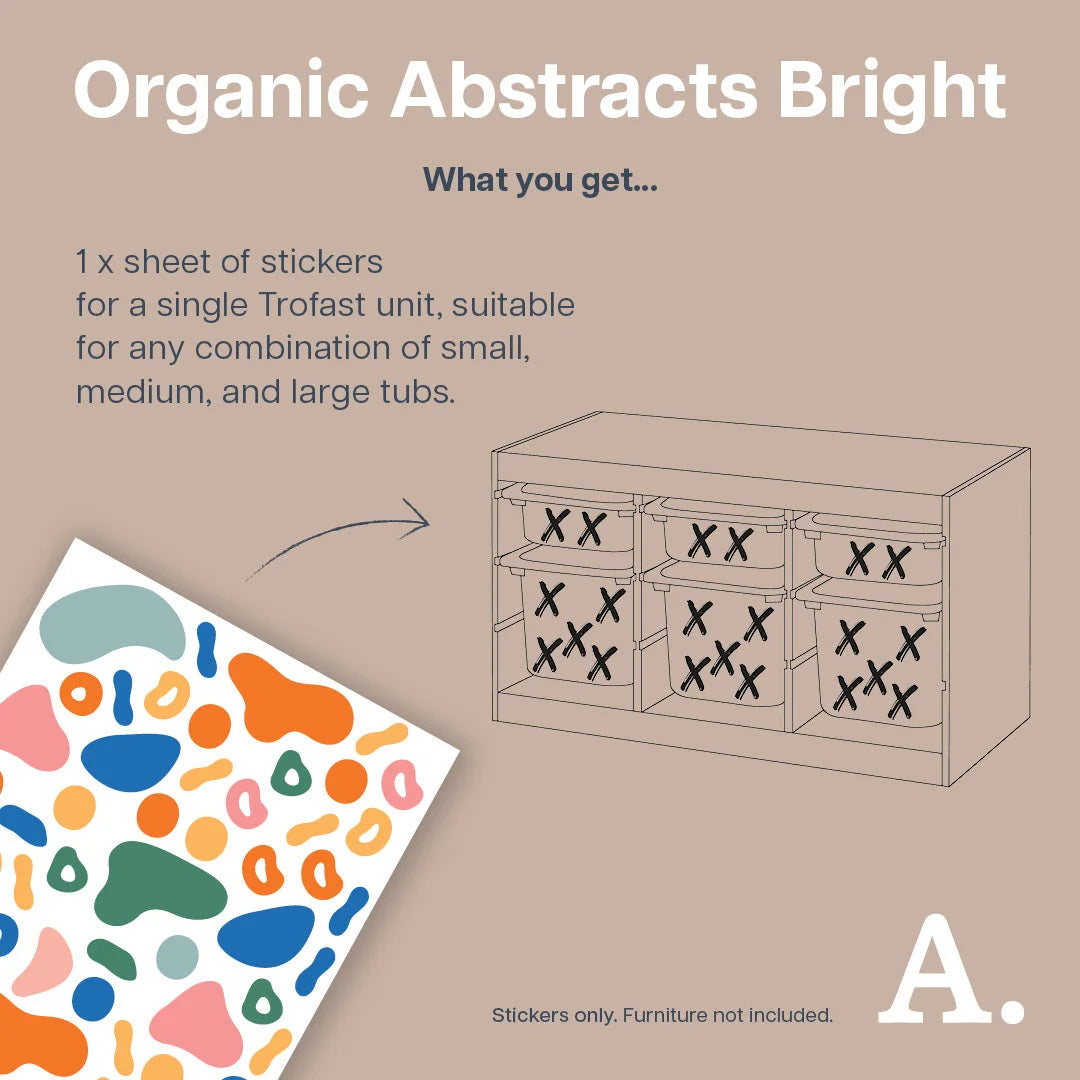 Organic Abstracts Bright - Storage Tub Decals