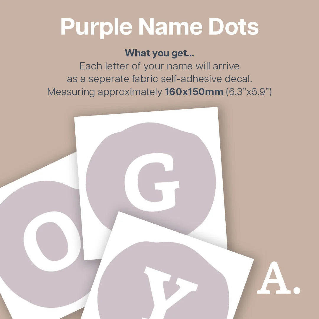 Purple Personalised Name Dot Decals - Decals - Name Dots