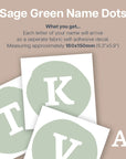 Sage Green Personalised Name Dot Decals - Decals - Name Dots